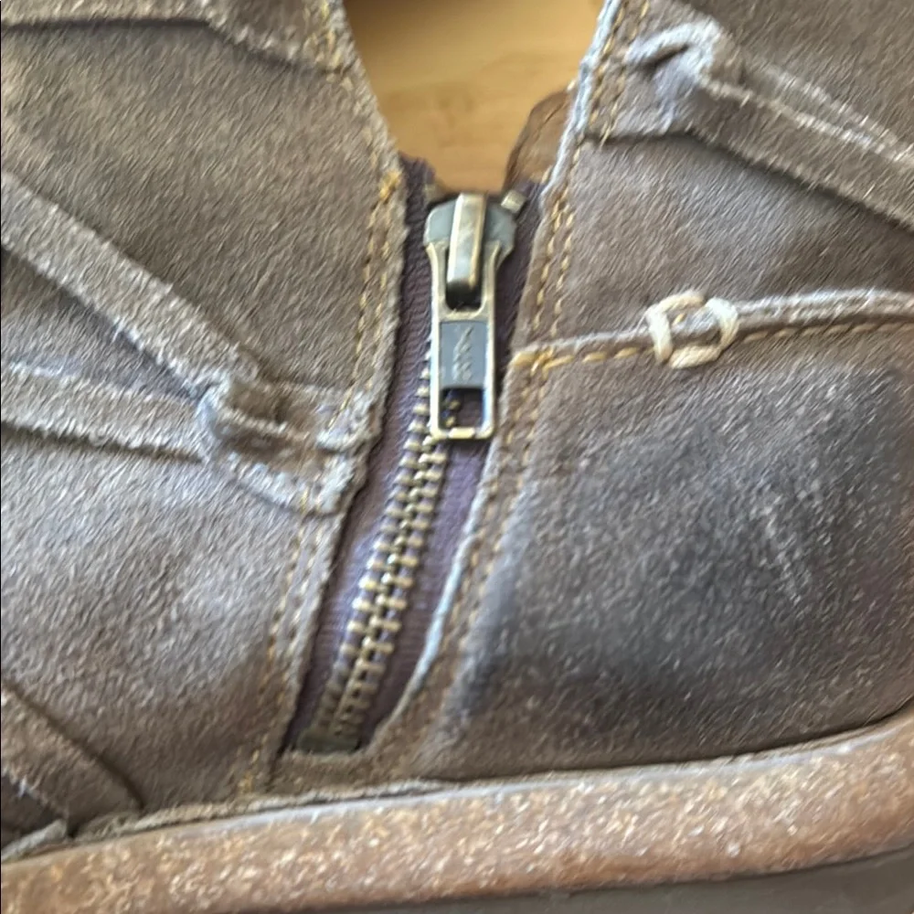 Born TarKiln brown suede leather ankle booties W 8 - Picture 6 of 7